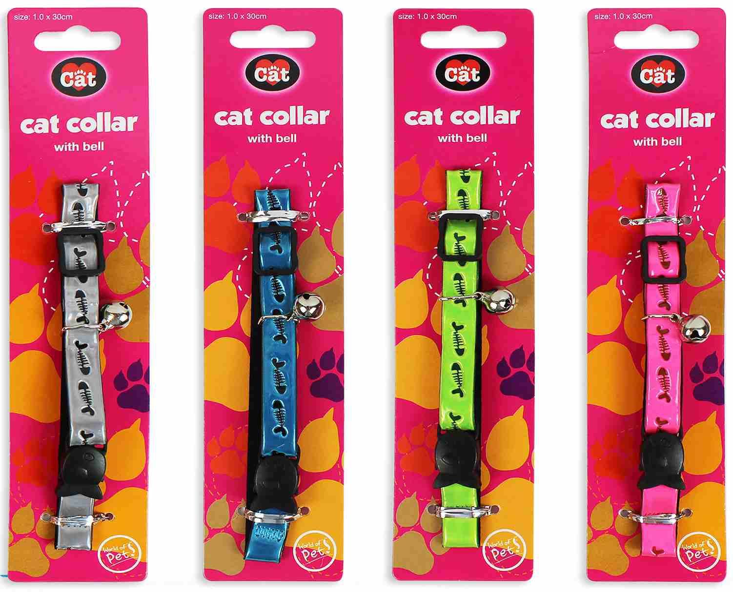 WOP FISHBONE CAT COLLAR WITH BELL